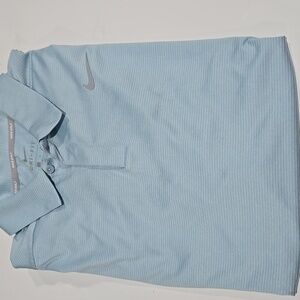 NWOT Nike mens golf polo dri fit size large light blue striped